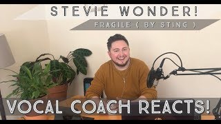 Vocal Coach Reacts Stevie Wonder sings Fragile by Sting LIVE [upl. by Loydie]