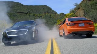 2016 Cadillac CTSV vs 2016 Lexus GS F [upl. by Eniagrom]