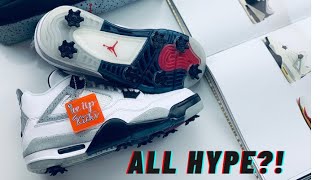 Air Jordan 4 Golf “Cement”  In HandFirst Look  Jordan Golf Shoes Cement4Golf [upl. by Berkly540]