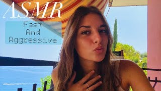 ASMR 100 fast and aggressive mouth sounds hand movements💙 [upl. by Angadresma272]