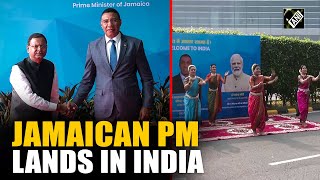 Jamaican PM Andrew Holnesss firstever visit to India receives ceremonial welcome [upl. by Leoj]