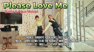 Please Love Me Line Dance  by Suisia amp Agus Medan [upl. by Ijan261]