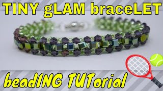 Tiny Tennis Bracelet Tutorial beaded in the CRAW Technique [upl. by Ayot]