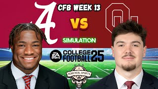 ALABAMA vs OKLAHOMA  WEEK 13  COLLEGE FOOTBALL 25 PREDCTIONSI [upl. by Attekram895]