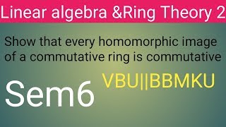 Show that every homomorphic image of a commutative ring is commutative [upl. by Grishilda]