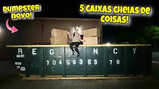 Dumpster novo 5 caixas cheias de coisas🇺🇸 [upl. by Keele]