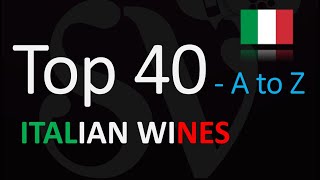 Top 40 Famous Italian Wine  How To Pronounce What They Mean [upl. by Norrv637]