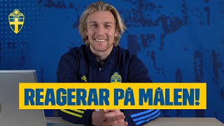 Emil Forsberg reagerar på sina bästa mål [upl. by Feune]