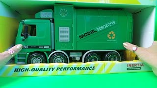 LATEST INERTIA FRICTION MOTOR DRIVE RECYCLING GARBAGE TRUCK TOY UNBOXING [upl. by Dnomra]