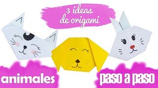 3 IDEAS FÁCILES DE ORIGAMI  ESPECIAL NIÑOS  ANIMALES [upl. by Atelra]