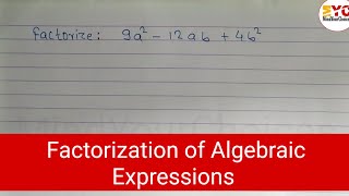 Class 8 Factorize  Factorization of Algebraic Expressions [upl. by Enilrahc]