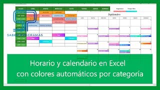 Excel  Horario y calendario en Excel con colores automáticos Tutorial en español HD [upl. by Elliven]