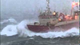 Fishing Boat Becomes Airborne in Winter Icelandic Seas [upl. by Krall751]