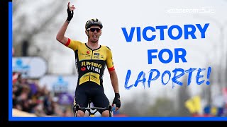 quotFive From Five For JumboVismaquot 🤩  Laporte Takes The Glory At Dwars door Vlaanderen  Eurosport [upl. by Robison396]