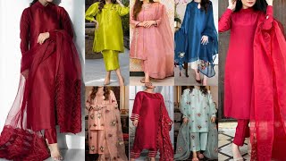 Stylish silk dresses  Silk dress design  Raw silk  Katan silk  Silk dresses ideas for girls [upl. by Arised497]