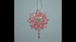 DIYGorgeous Vintage Pink Poinsettia OrnamentCollab W Craftie [upl. by Nahtanhoj]