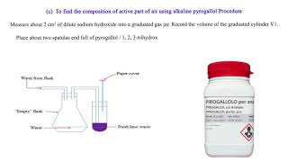 Finding the composition of active part of air using alkaline pyrogallol [upl. by Kempe]