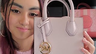 Reviewing Michael Kors Mercer ExtraSmall Pebbled Leather Crossbody Bag michaelkors review [upl. by Aicerg]