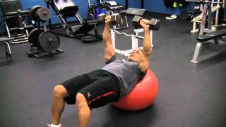 Stability Ball Incline Dumbbell Chest Press [upl. by Norrek]