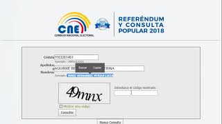 Consulta lugar de votación 2018 Consulta Popular CNE [upl. by Nava]