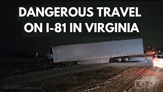 01152024 StauntonAugusta County Virginia  Impactful Snow  Vehicle Accident  i81 Shots [upl. by Cormac]