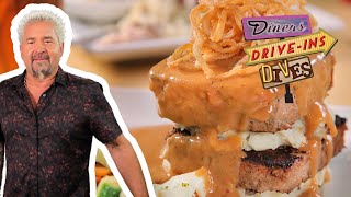 Guy Fieri Returns for MASSIVE MileHigh Meatloaf in NJ  Diners DriveIns and Dives  Food Network [upl. by Enomahs]