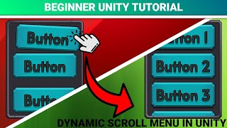 Create a DYNAMIC Scrollable UI in Unity BEGINNER TUTORIAL [upl. by Pilihp]