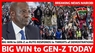 Just Now‼️GENZ WINS as RUTO RESPONDS to THREATS in NAIROBI of DEMOSTRATIONS takes HARD DECISION now [upl. by Ahsiral]