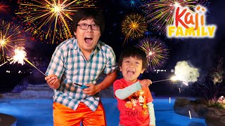 New Year Celebration with Fire Works family fun with Ryans World [upl. by Sinnylg]