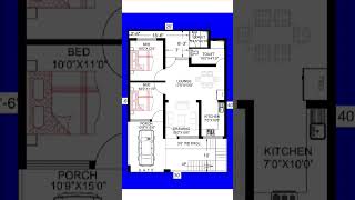 30x 42 house Plan 2 bedroom house Plan housedesign houseplans houseplant 2bhk floorplan [upl. by Meeharb]