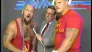 Ivan Koloff amp Krusher Khrushchev GAB 86 Promo [upl. by Notlek]