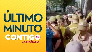 EXCLUSIVO Carabineros detuvo a camarógrafo de prensa de Chilevisión frente al Mineduc [upl. by Ahsaek689]