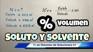 Porcentaje en VOLUMEN de Soluciones  vv [upl. by Yaresed]