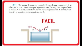 211 como calcular la magnItud calcular fuerza P FACIL [upl. by Ttenyl]