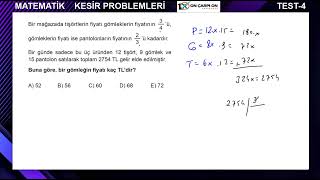 Kesir Problemleri Test 4 Soru 5 [upl. by Sigfried]