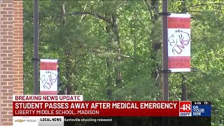 Student dies after medical emergency at Liberty Middle School [upl. by Lledraw]