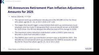 Current Federal Tax Developments  November 4 2024 [upl. by Alaecim]