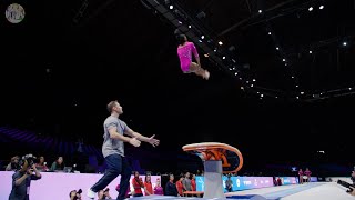 Simone Biles USA  Yurchenko Double Pike  Podium Training  2023 World Championships Antwerp [upl. by Nicko260]