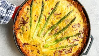 Bacon Leek and Asparagus Quiche with Sweet Potato Crust – Whole30 Paleo [upl. by Corsetti170]