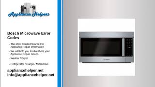 Bosch Microwave Error Codes [upl. by Wharton]