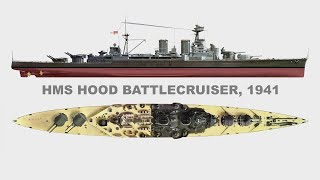 Overview of the battlecruiser HMS Hood British Royal Navy March 1941 [upl. by Mannes592]