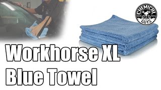 Workhorse XL Blue Microfiber Towel  Chemical Guys Car Care [upl. by Asela238]