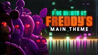 Five Nights at Freddys Movie MAIN THEME Synthesia Piano Tutorial [upl. by Llerdna]