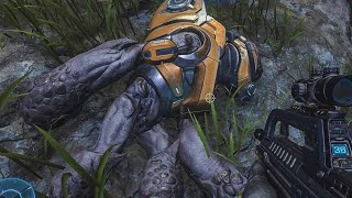 Grunt starts singing Halo theme song then hates it in Halo Infinite [upl. by Eilyac]