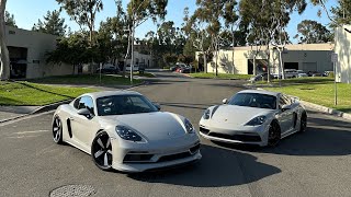 Kline inconel vs overaxle pipe 40 718 GTS GT4 Spyder sound off comparison revs Boxster cayman [upl. by Ehtyde]