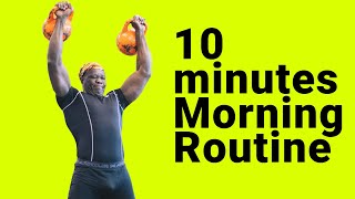 10 MINUTES MORNING KETTLEBELL amp SKIPPING ROUTINE [upl. by Saixela]