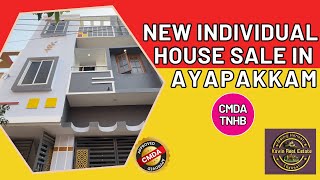 ID 1489  New Idividual House Sale in Ayapakkam  CMDA  North Facing  TNHB [upl. by Thamora]