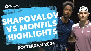 Denis Shapovalov vs Gael Monfils Highlights  Rotterdam 2024 [upl. by Balf]