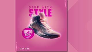 Shoe poster design in illustrator only in 5 mints [upl. by Gmur]