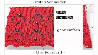 Perlen einstricken  ganz einfach [upl. by Worden]